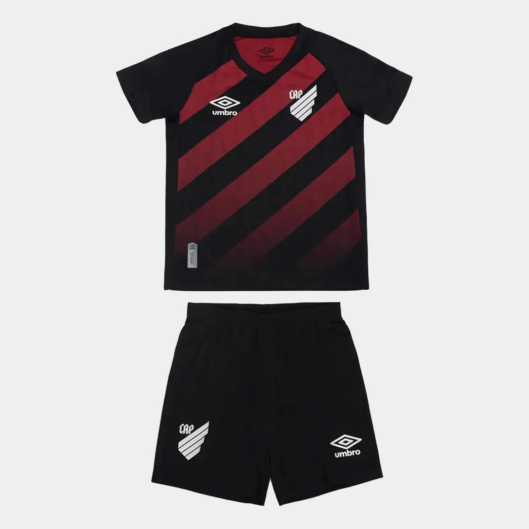 Kit Infantil Athletico Paranaense I 26/27 Umbro - Preto+Vermelho