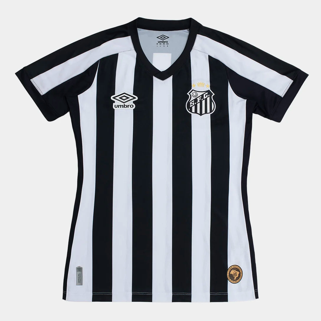 Camisa Santos II 26/27 s/n Torcedor Umbro Feminina - Preto+Branco