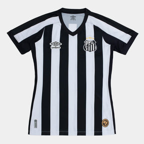 Camisa Santos II 26/27 s/n Torcedor Umbro Feminina - Preto+Branco