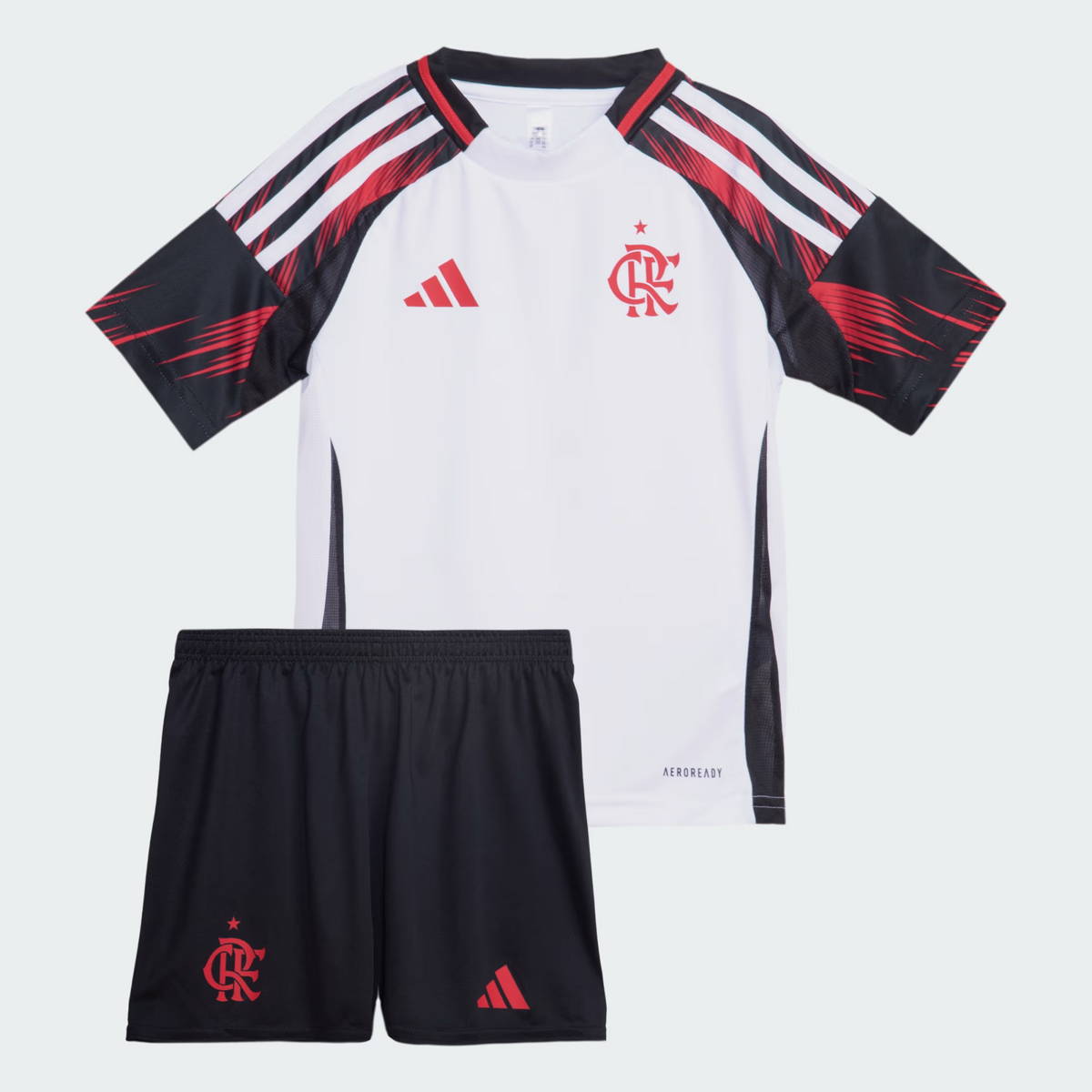 Kit Infantil  Flamengo II 2025 s/n° Torcedor Adidas - Branco
